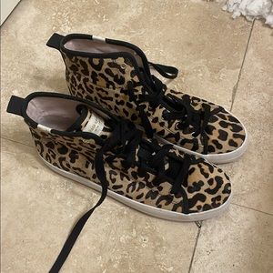 Kate spade x keds leopard print high top sneakers